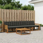 Set vanjskih sofa 5 kom. Prirodna i crna
