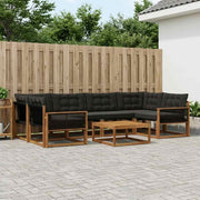 Set vanjskih sofa 7 kom. Prirodna i crna