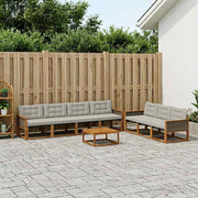 Set vanjskih sofa s jastukom 8 pcs Prirodna i svjetlosiva