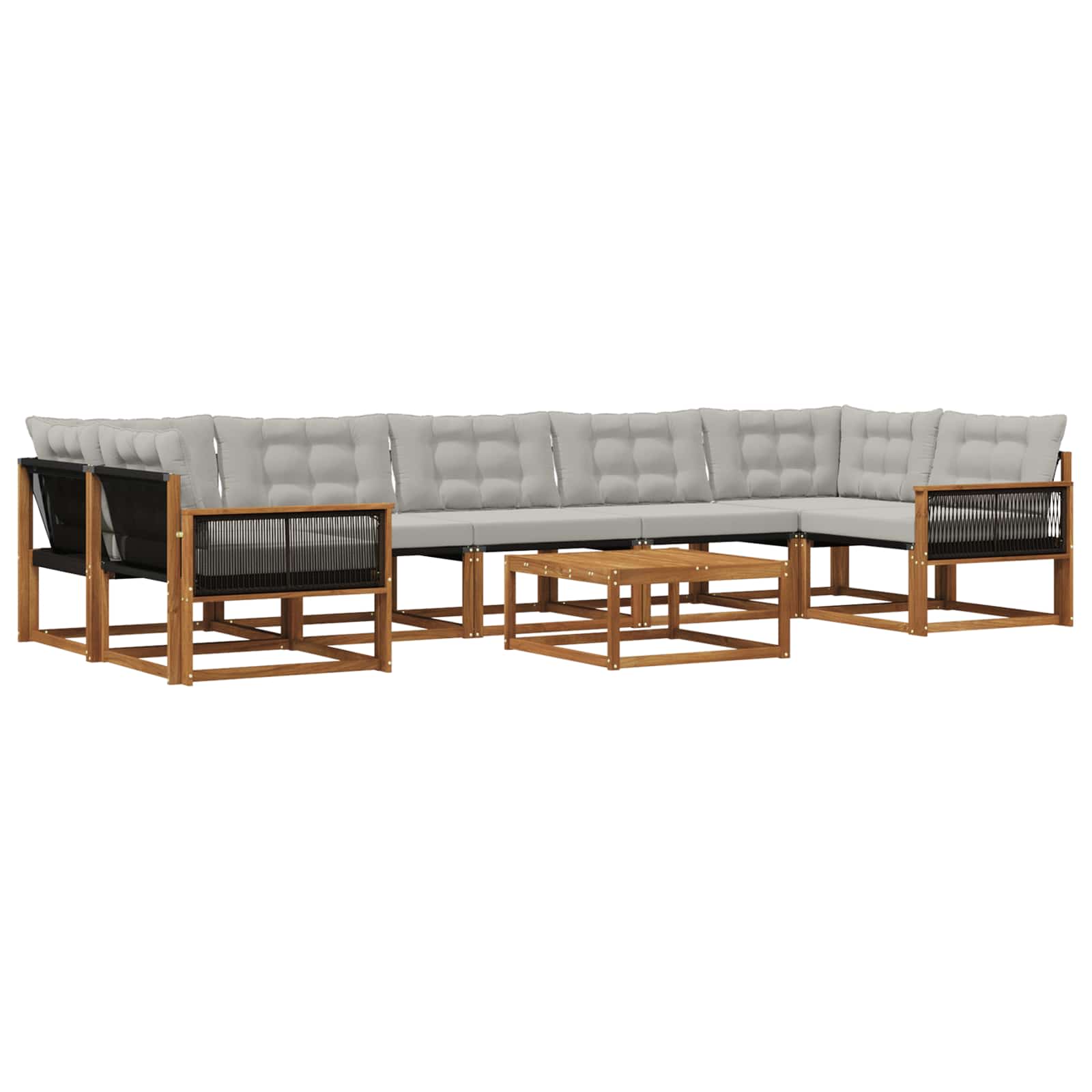 Set vanjskih sofa s jastukom 8 pcs Prirodna i svjetlosiva