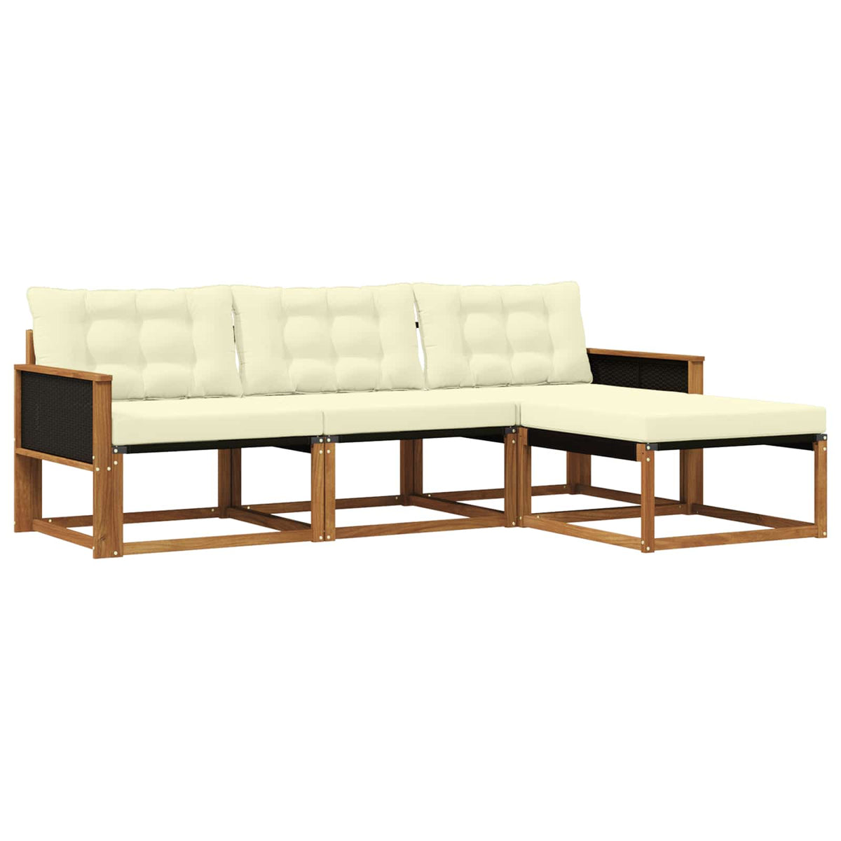 Set vanjskih sofa 4 kom. Prirodna i krem