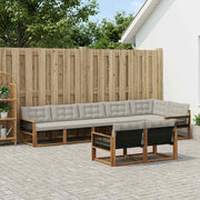 Set vanjskih sofa 8 kom. Prirodna i svjetlosiva
