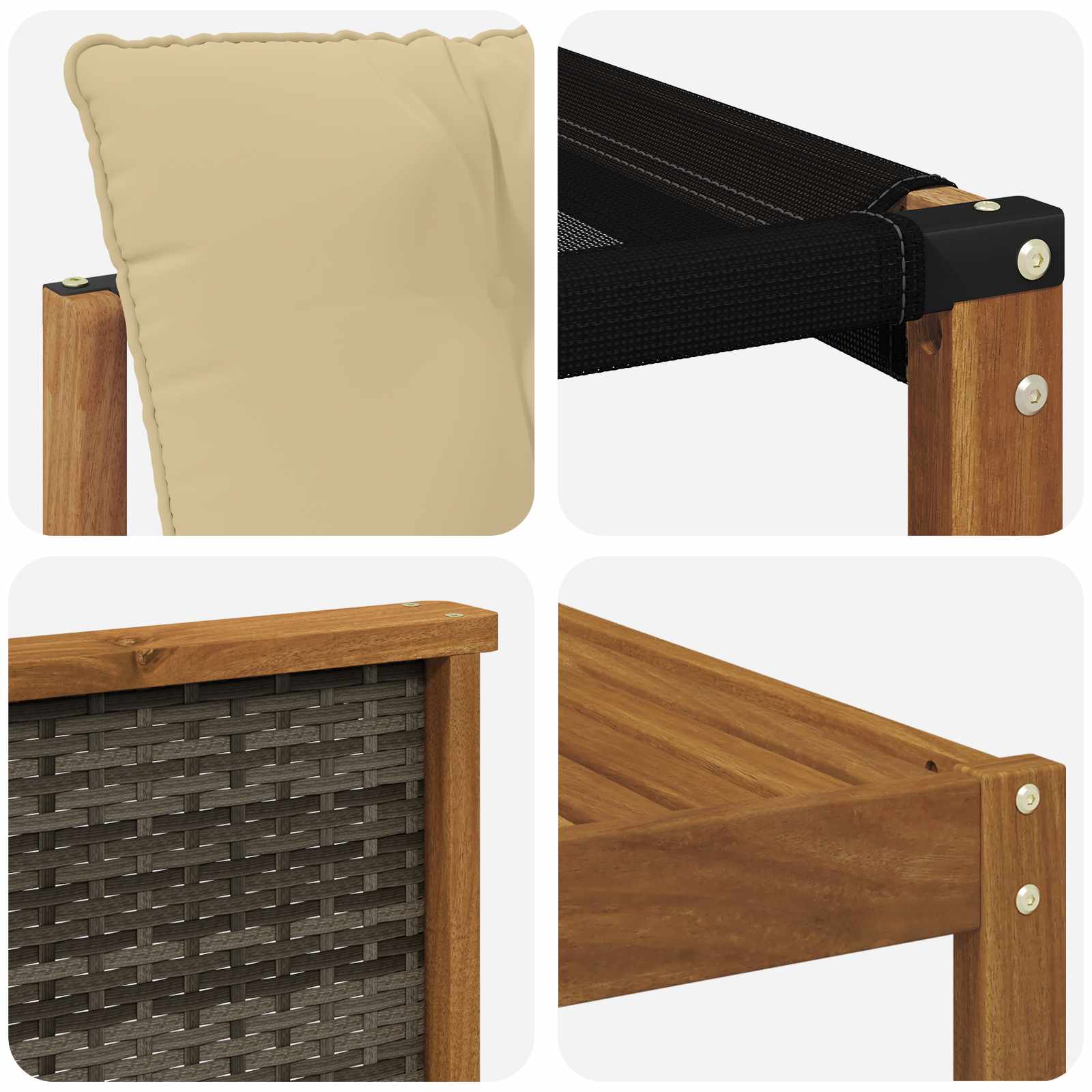 Set vanjskih sofa 7 pcs Prirodna i bež Čvrsto drvo akacije