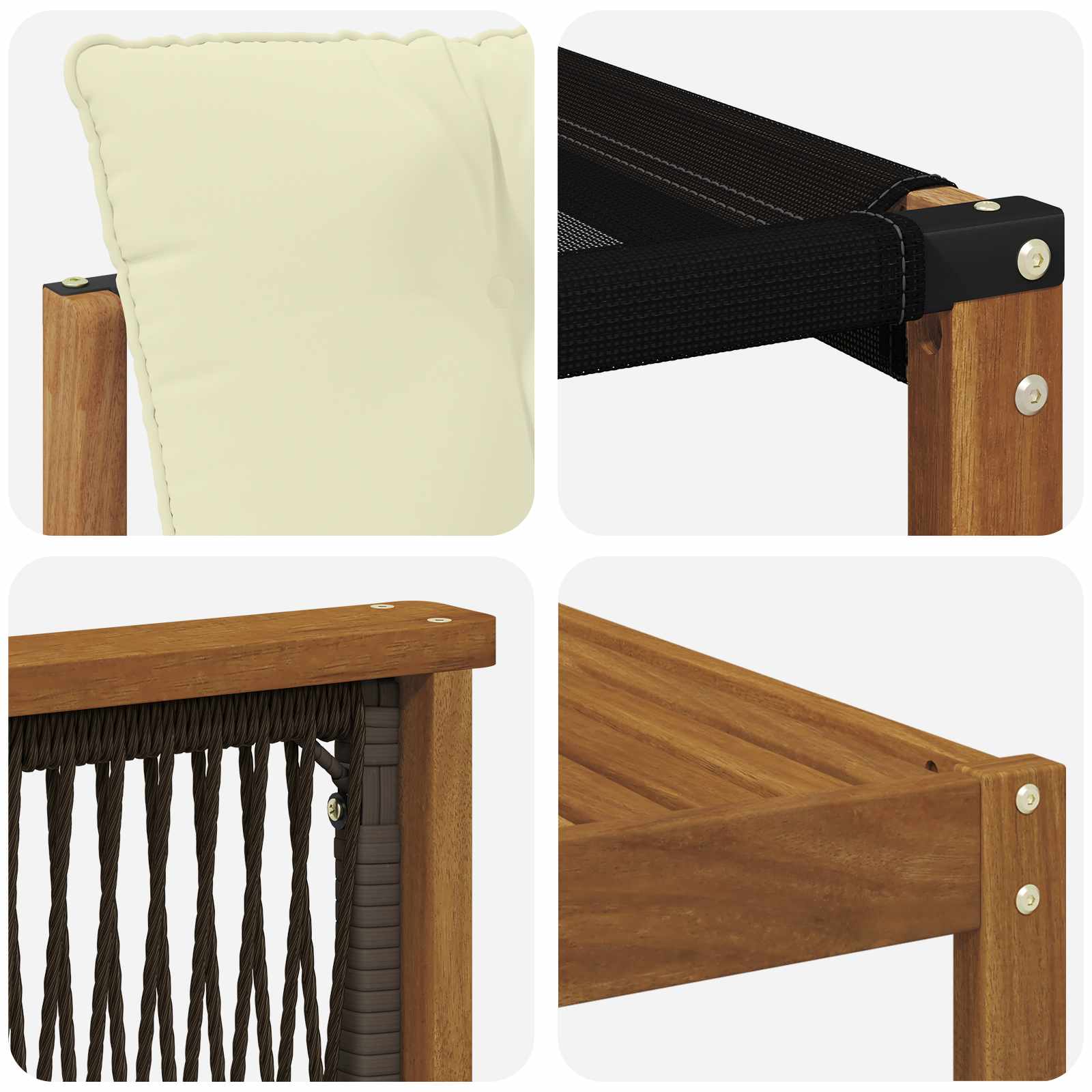 Set vanjskih sofa 7 pcs Prirodna i krem Čvrsto drvo akacije