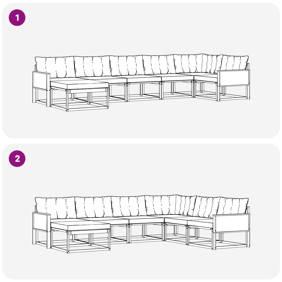 Set vanjskih sofa 7 kom. Prirodna i krem Čvrsto drvo akacije