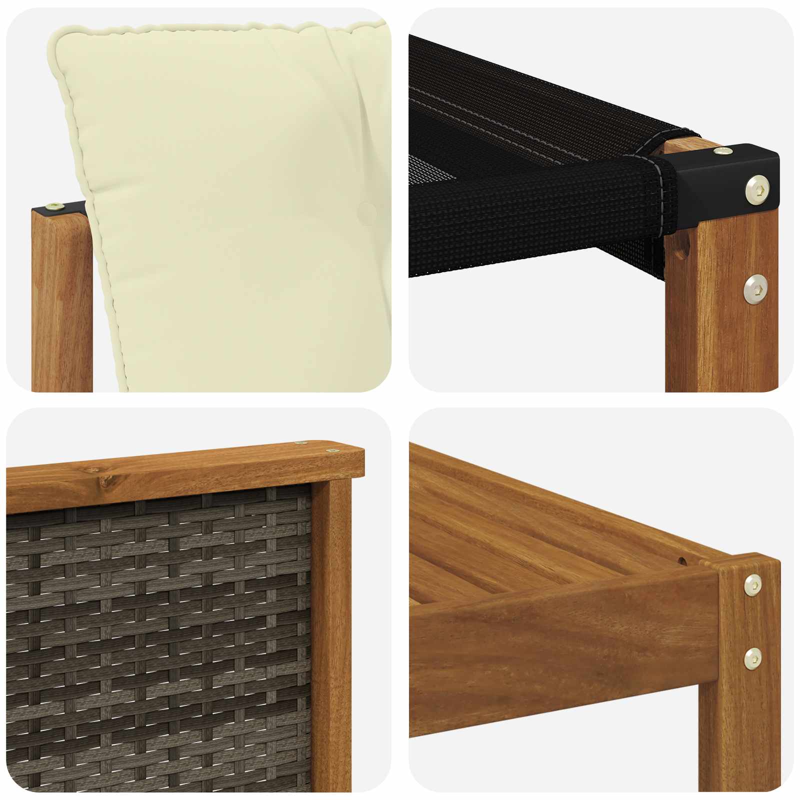 Set vanjskih sofa 8 pcs Prirodna i krem Čvrsto drvo akacije