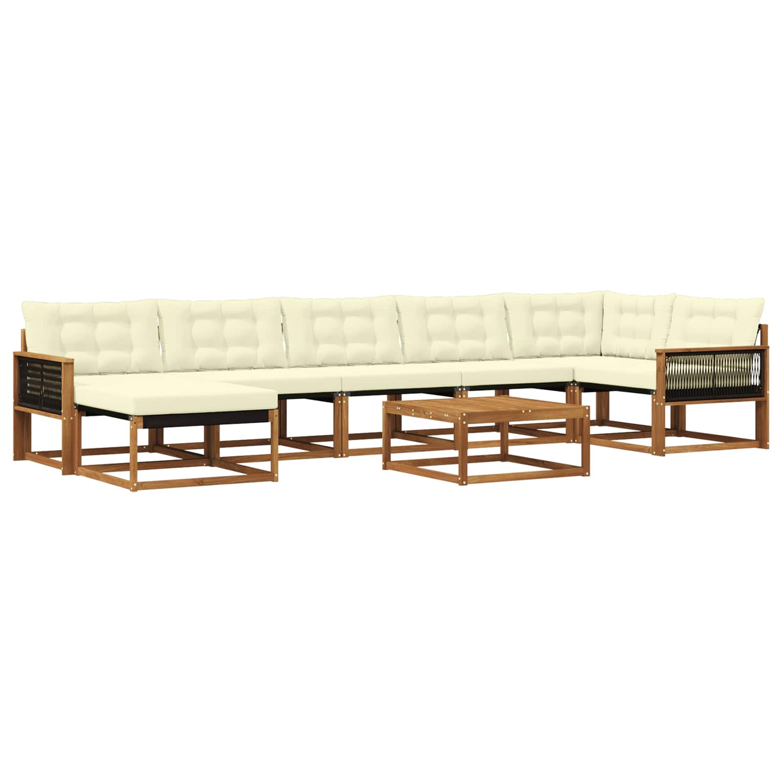 Set vanjskih sofa 8 kom. Prirodna i krem Poliester
