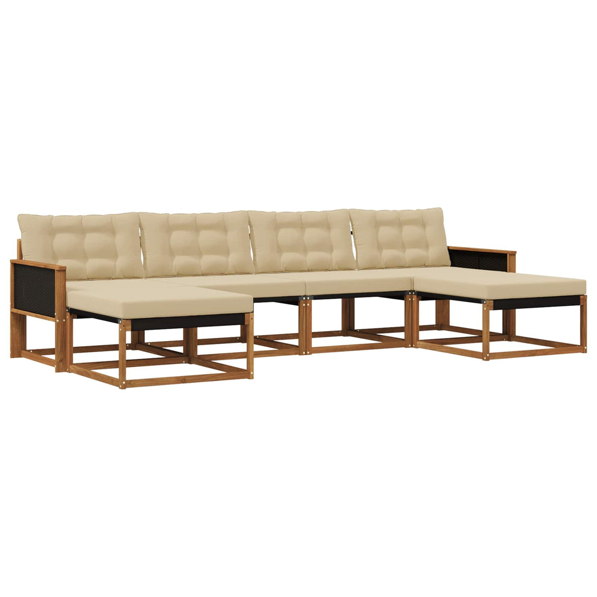 Set vanjskih sofa 6 kom. Prirodna i bež