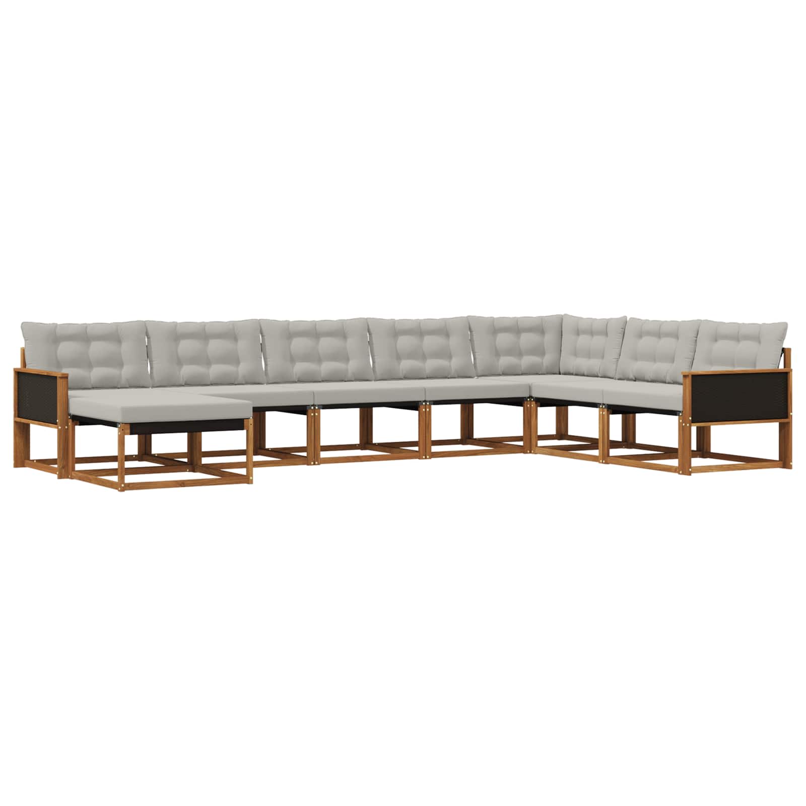 Set vanjskih sofa s jastukom 8 pcs Prirodna i svjetlosiva