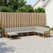 Set vanjskih sofa 8 kom. Prirodna i svjetlosiva Smeđa 406 x 247,5 x 73 cm