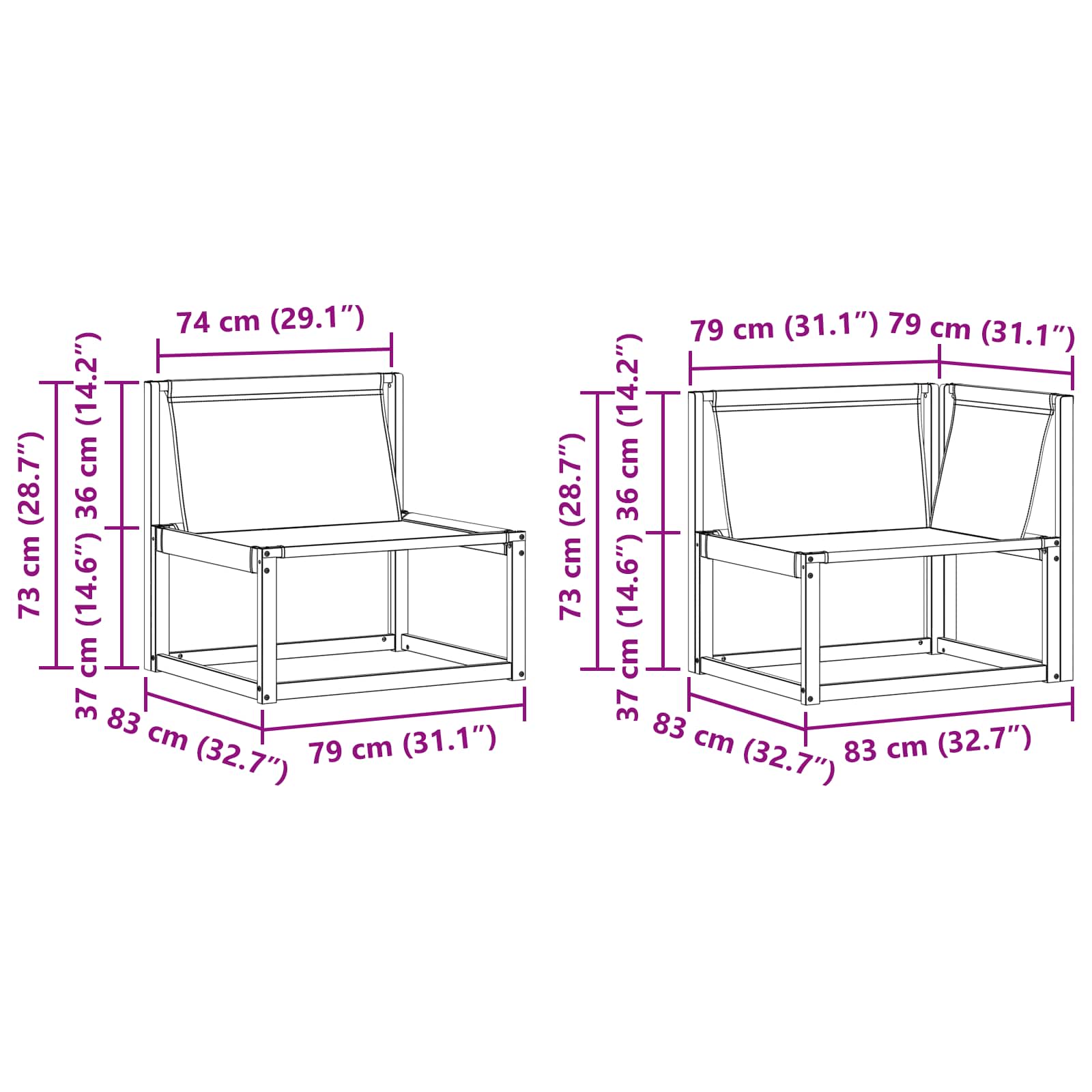 Set vanjskih sofa s jastukom 9 pcs Prirodna i svjetlosiva