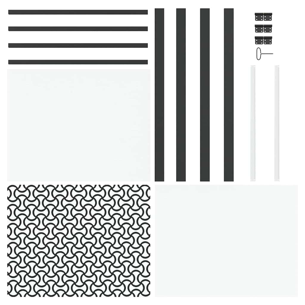 Staklena vrata Rezbarija Crna 93 x 3,5 x 201,5 cm Aluminij