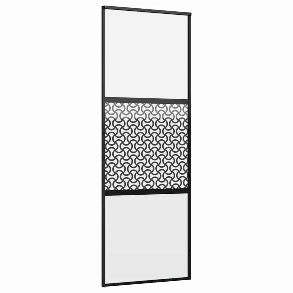 Staklena vrata Rezbarija Crna 76 x 2 x 205 cm Aluminij