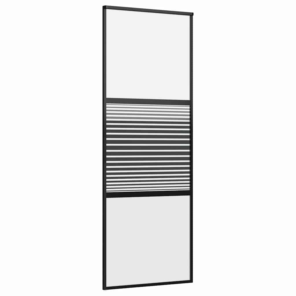 Staklena vrata Prugasti Crna 76 x 2 x 205 cm Aluminij
