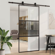 Staklena vrata Prugasti Crna 102,5 x 2 x 205 cm Aluminij