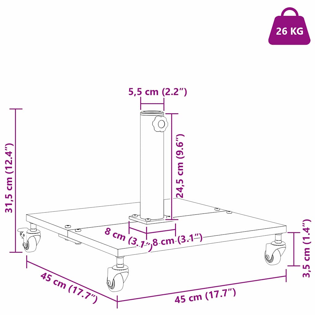Baza za suncobran Crna 45 x 45 x 31,5 cm