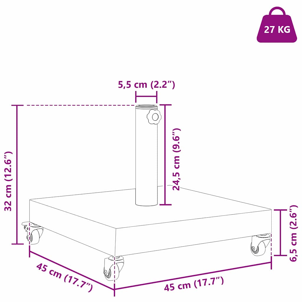 Baza za suncobran Crna 45 x 45 x 31,5 cm