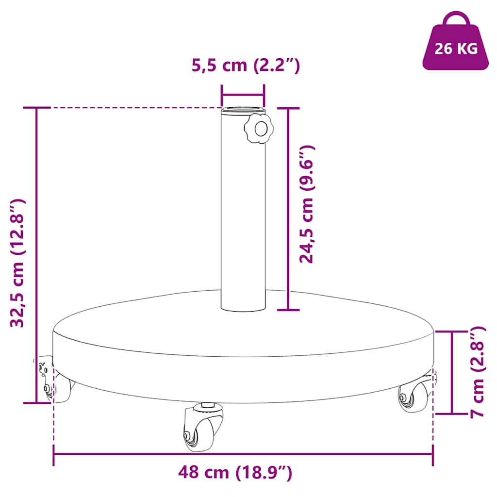 Baza za suncobran Crna 48 x 48 x 32 cm