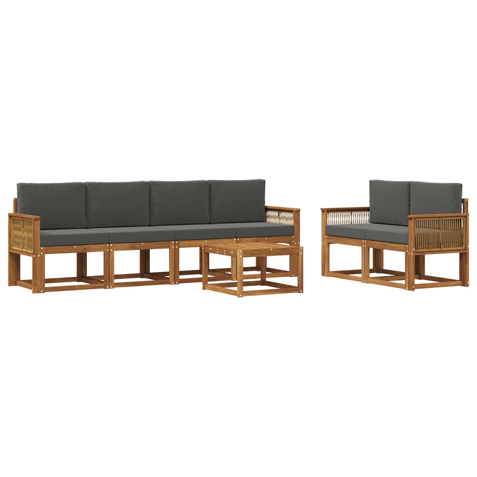 Set vanjskih sofa 7 pcs Prirodna i antracit Poliester