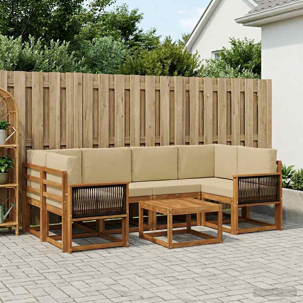 Set vanjskih sofa 5 kom. Prirodna