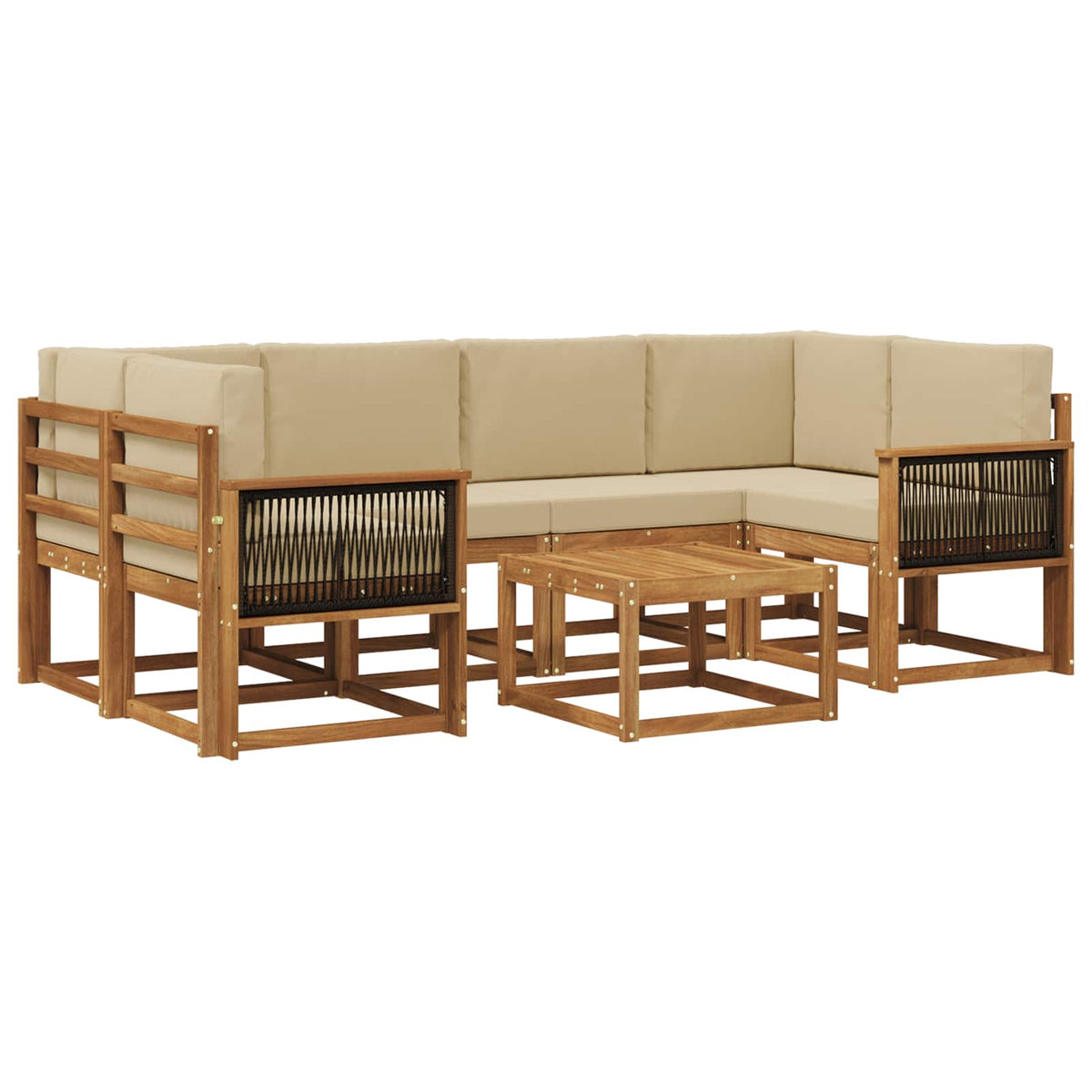 Set vanjskih sofa 5 kom. Prirodna