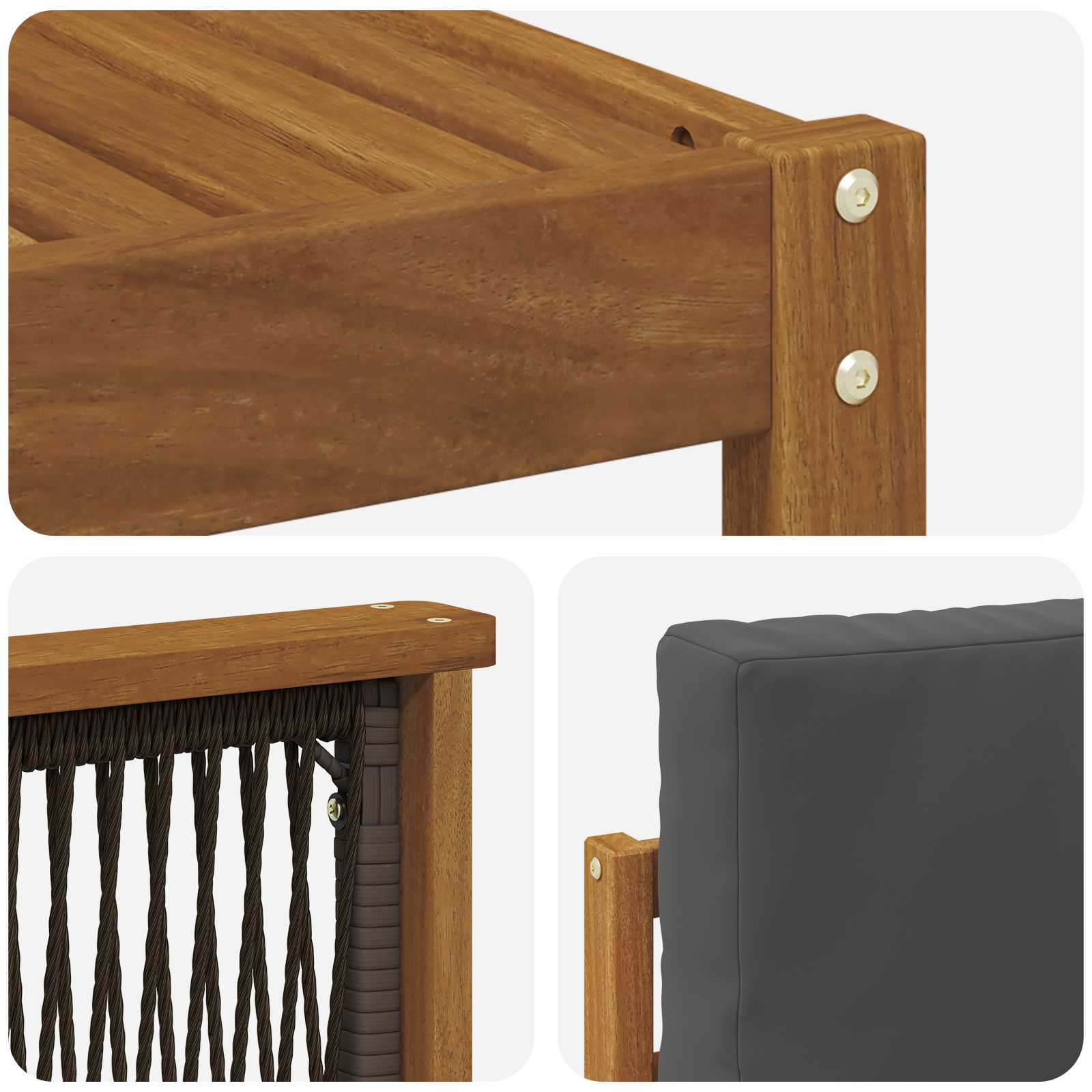 Set vanjskih sofa 7 kom. Prirodna i antracit