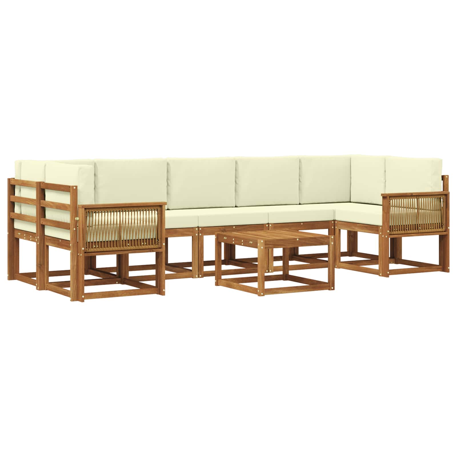 Set vanjskih sofa 8 pcs Prirodna i krem Poliester