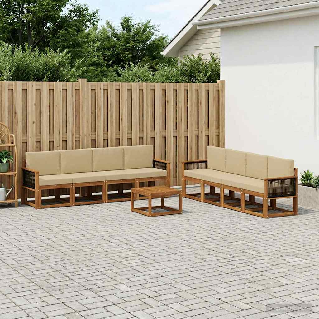Set vanjskih sofa s jastukom 7 pcs Prirodna