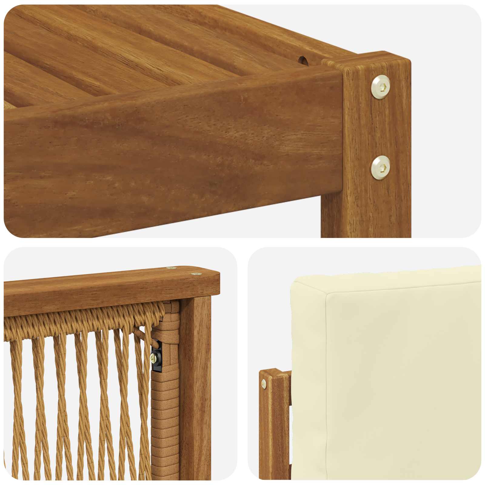 Set vanjskih sofa s jastukom 9 pcs Prirodna i krem Poliester