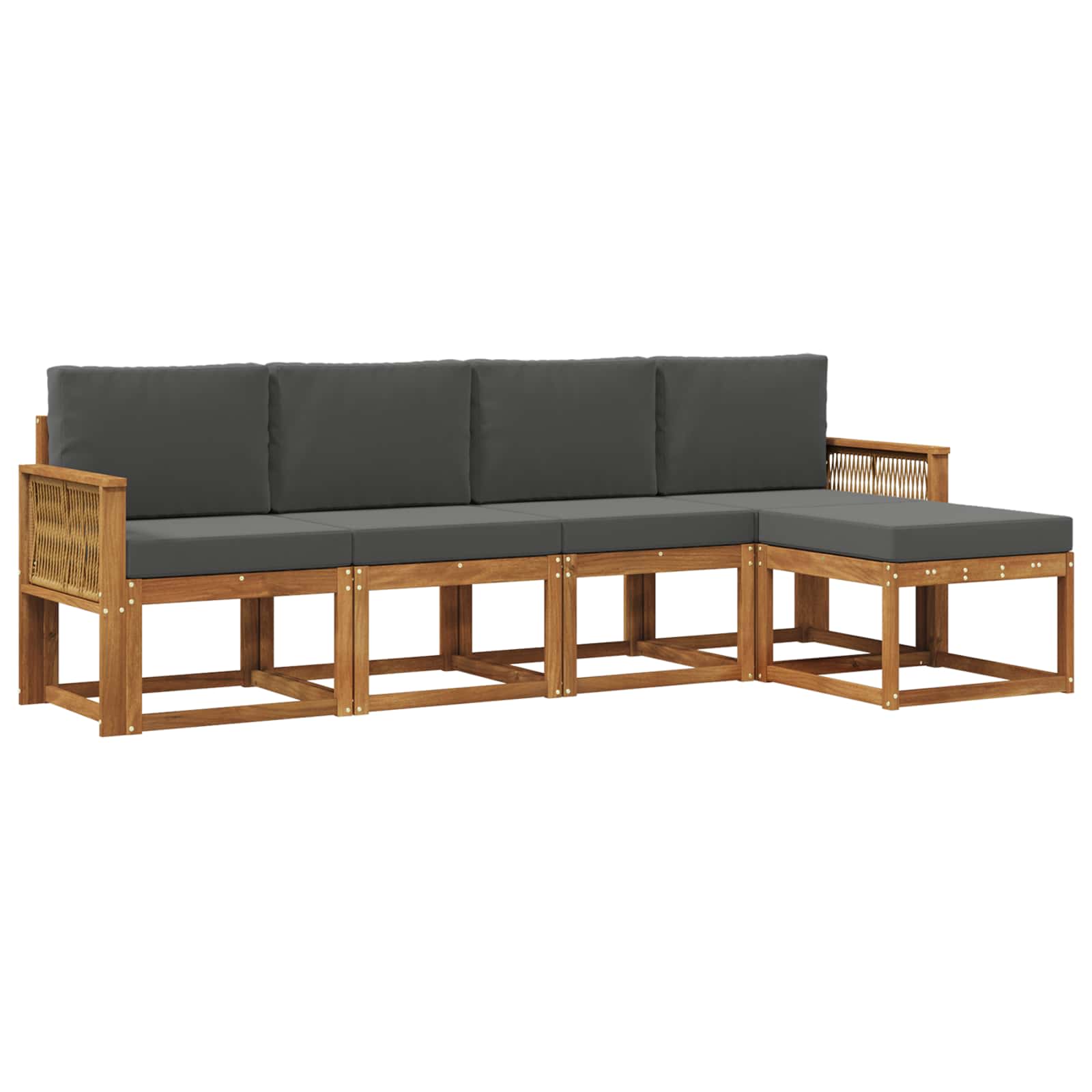 Set vanjskih sofa 5 pcs Prirodna i antracit Poliester