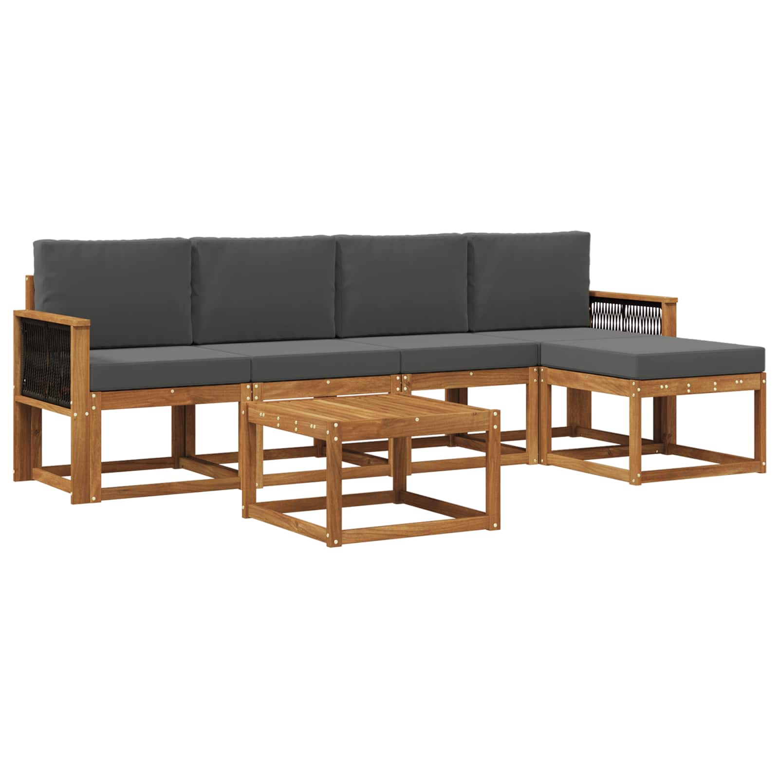 Set vanjskih sofa 6 pcs Prirodna i antracit Poliester