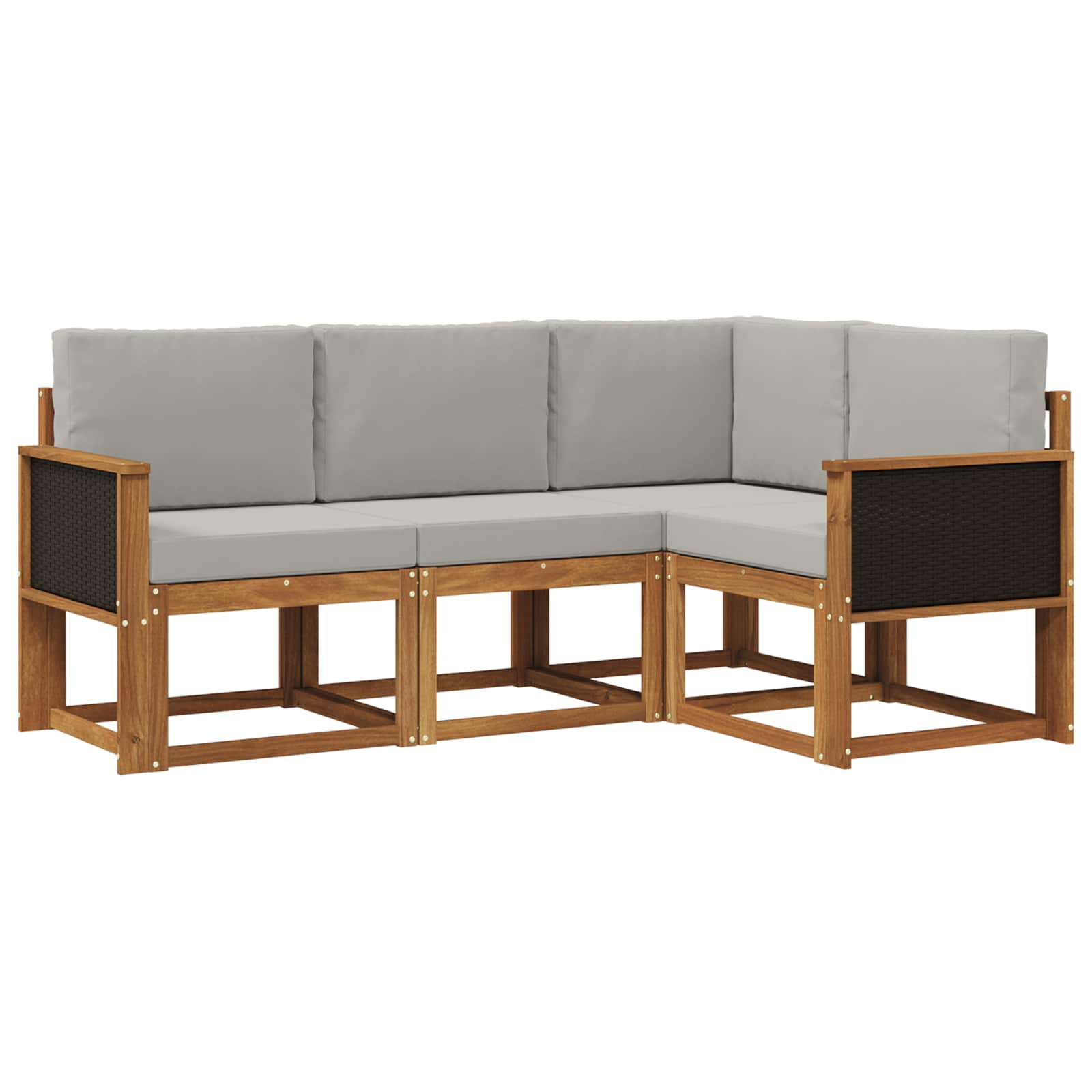 Set vanjskih sofa 4 pcs Prirodna i svjetlosiva Poliester