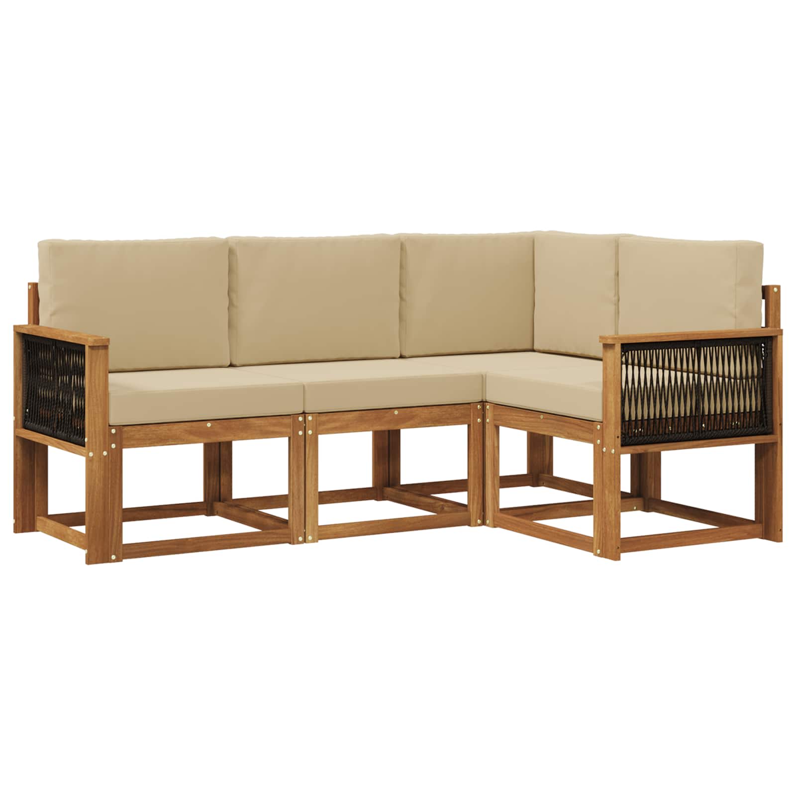 Set vanjskih sofa 4 pcs Prirodna i bež Poliester