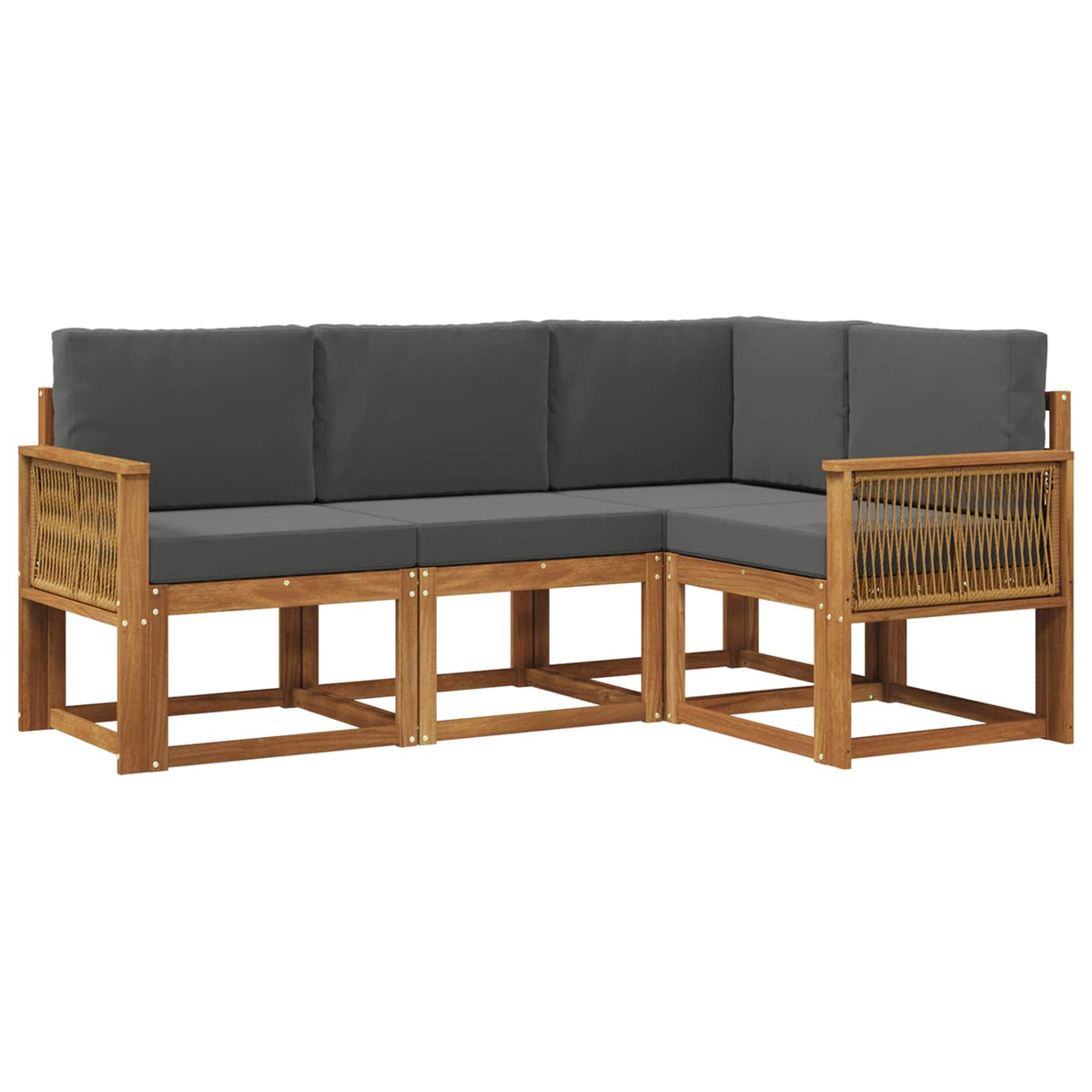 Set vanjskih sofa 4 kom. Prirodna i antracit Poliester
