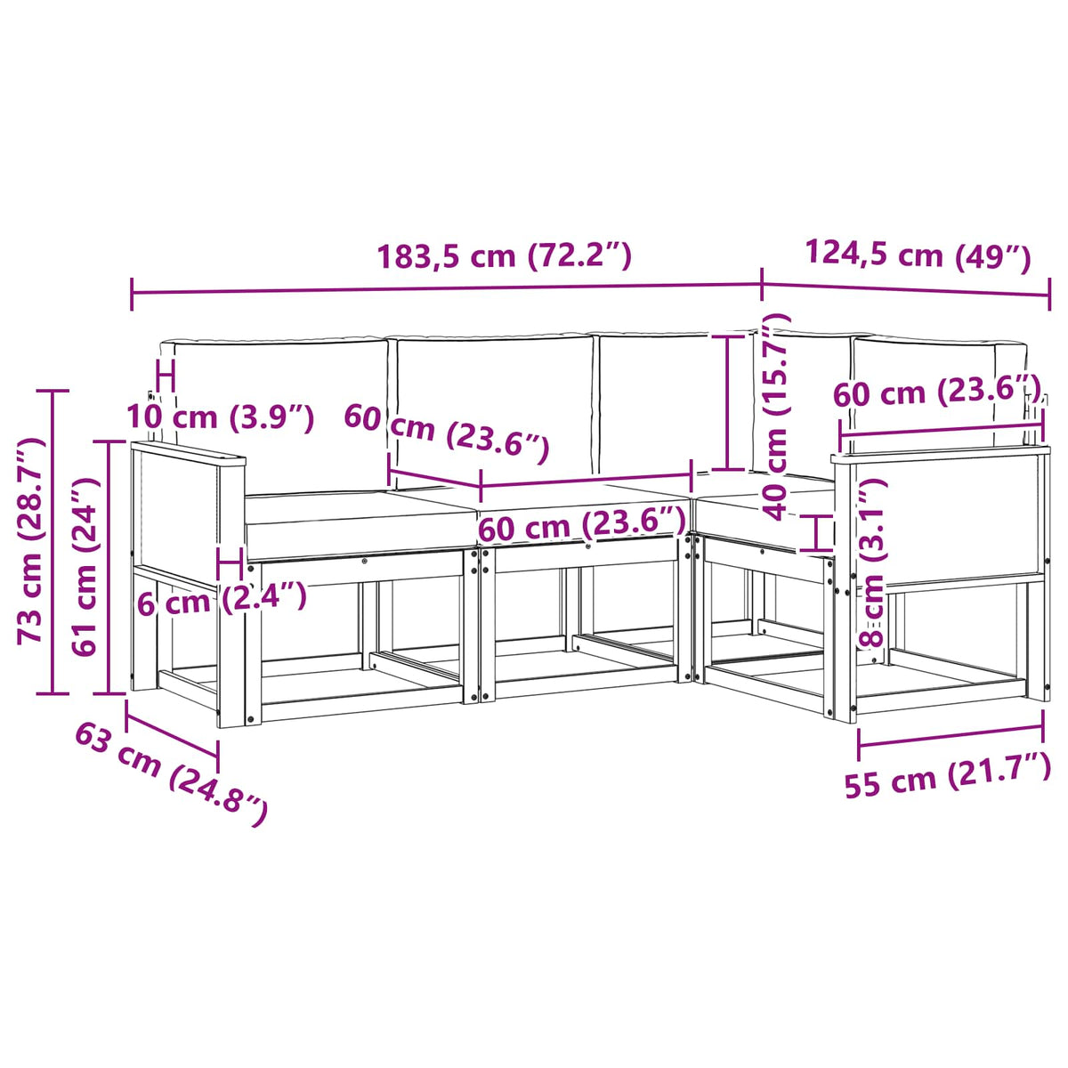 Set vanjskih sofa 4 kom. Prirodna i antracit Poliester