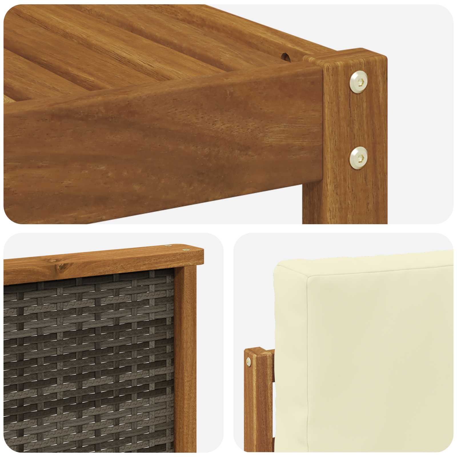 Set vanjskih sofa s jastukom 5 pcs Prirodna i krem Poliester