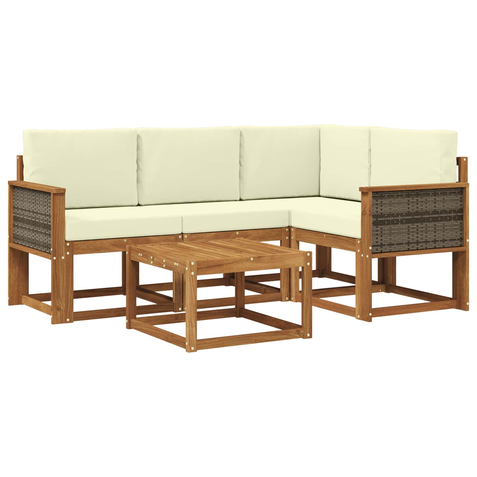 Set vanjskih sofa 5 pcs Prirodna i krem Poliester