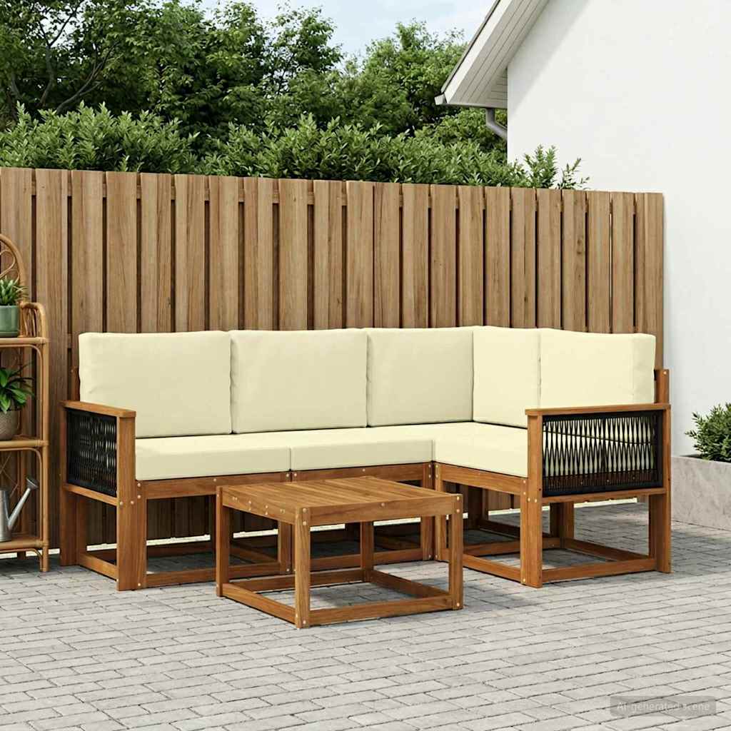 Set vanjskih sofa 5 pcs Prirodna i krem Poliester
