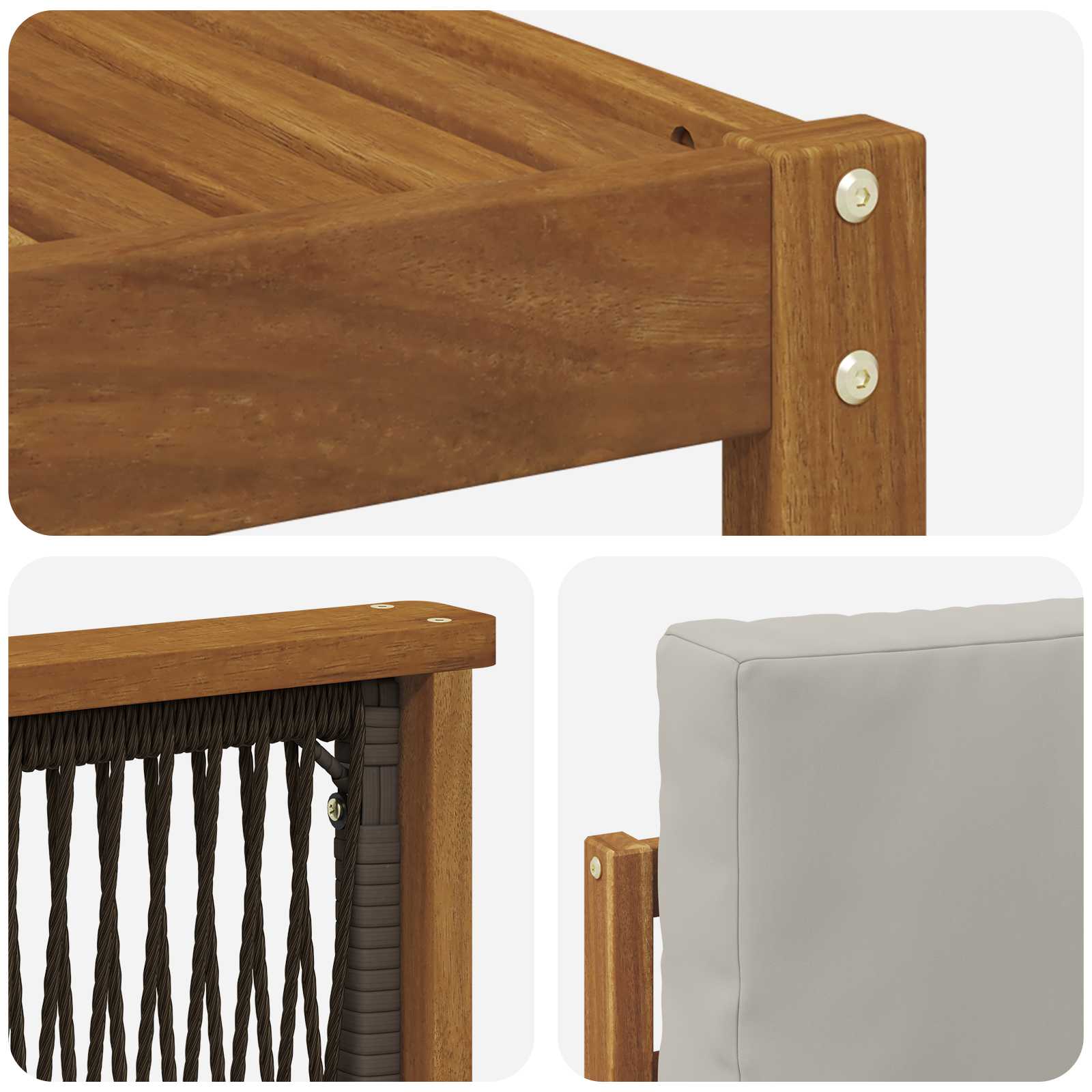 Set vanjskih sofa 5 kom. Prirodna i svjetlosiva Poliester