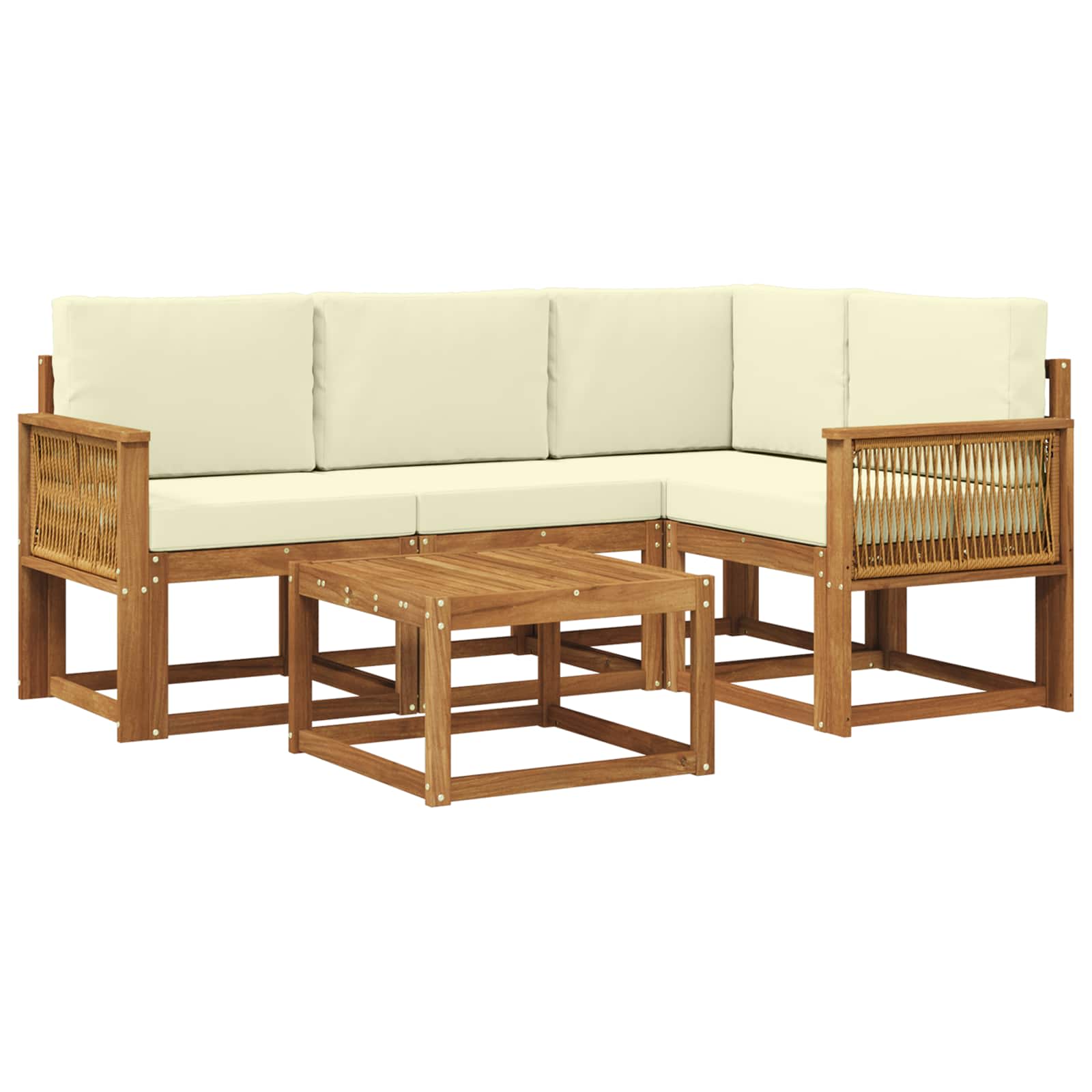 Set vanjskih sofa 5 pcs Prirodna i krem Poliester