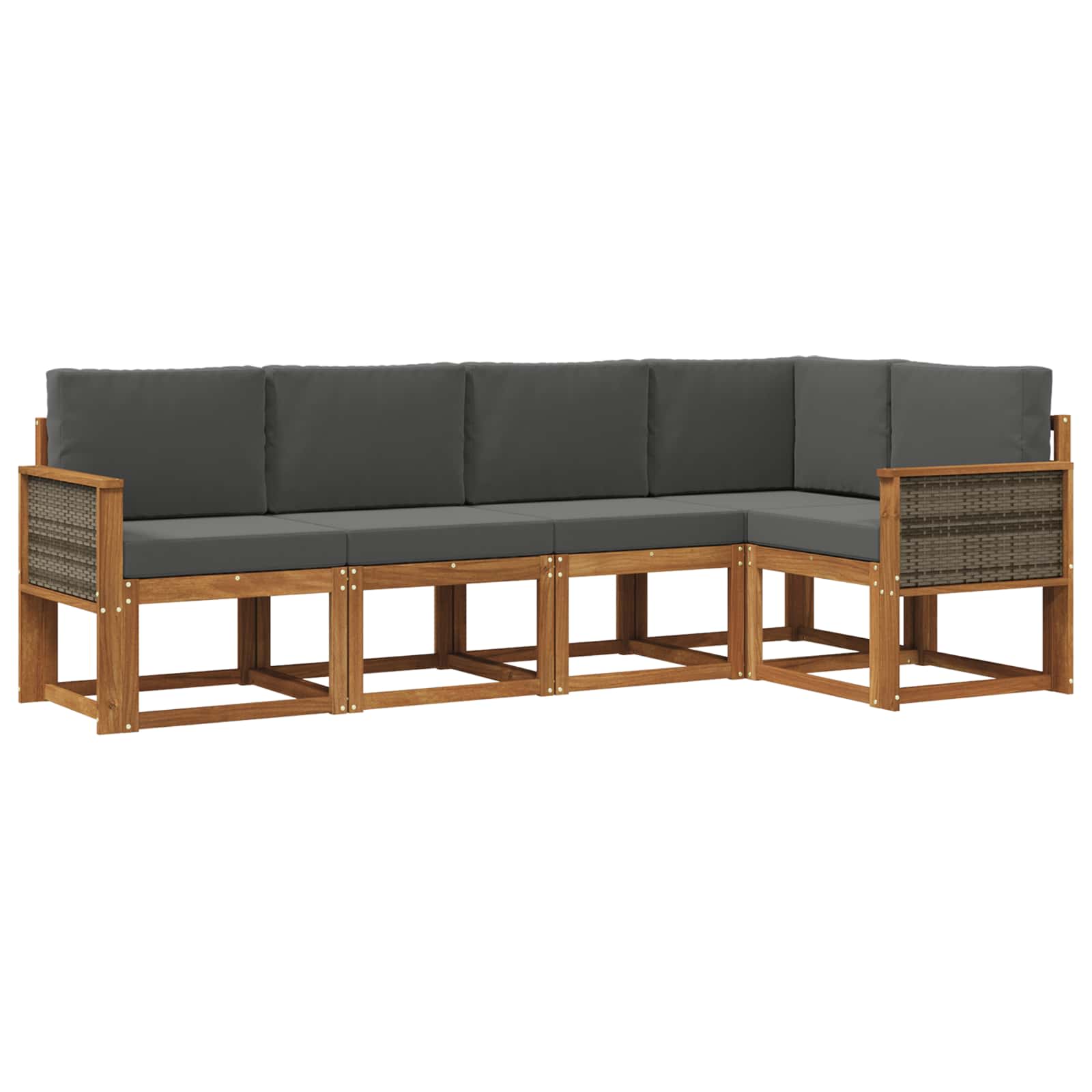 Set vanjskih sofa 5 pcs Prirodna i antracit Poliester