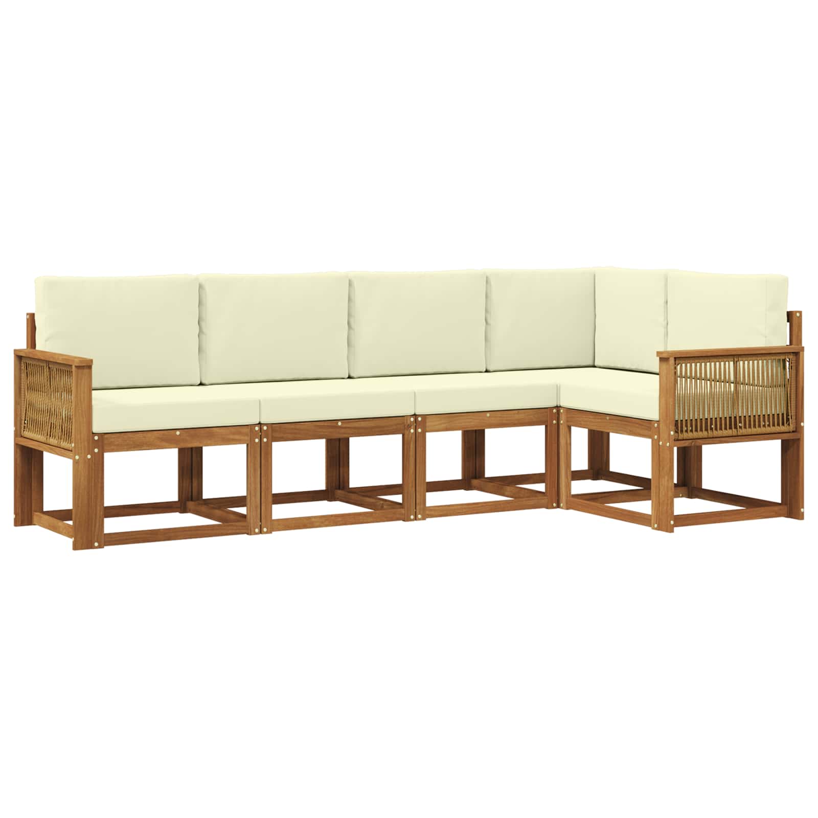 Set vanjskih sofa 5 pcs Prirodna i krem Poliester