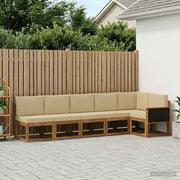 Set vanjskih sofa s jastukom 6 pcs Prirodna i bež Poliester