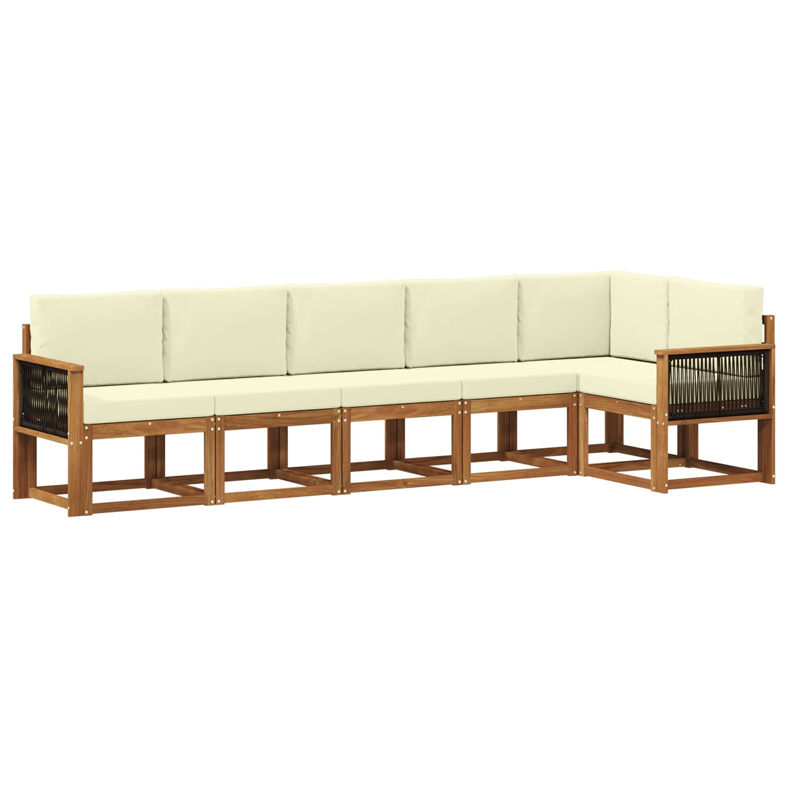 Set vanjskih sofa 6 kom. Prirodna i krem Poliester