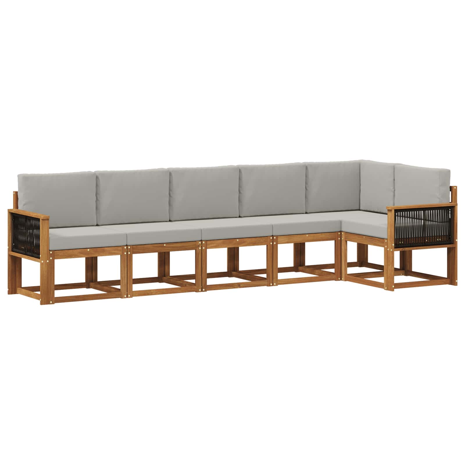 Set vanjskih sofa 6 pcs Prirodna i svjetlosiva Poliester