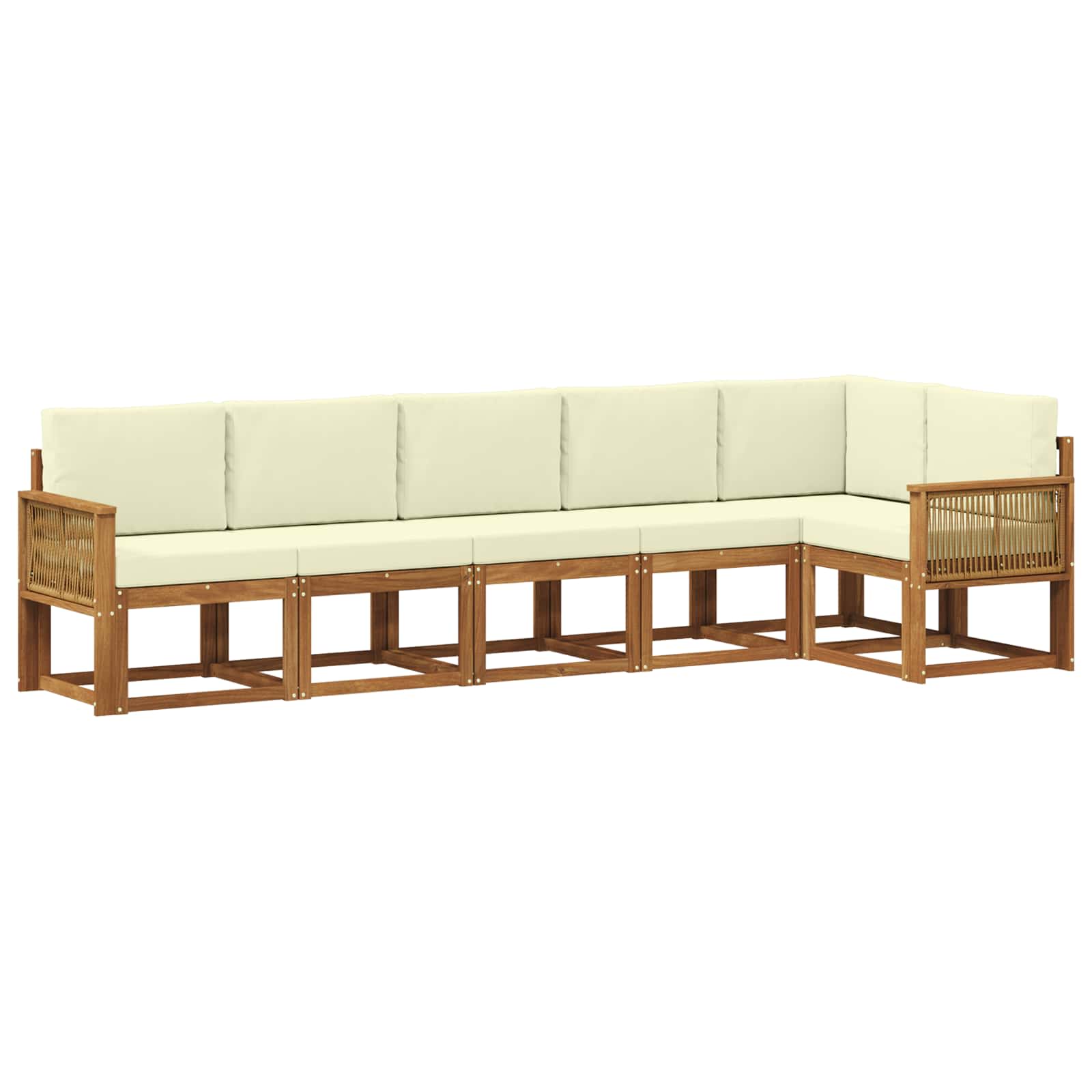 Set vanjskih sofa 6 kom. Prirodna i krem Poliester