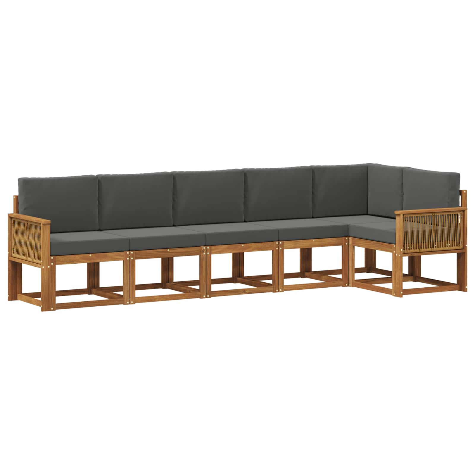Set vanjskih sofa 6 pcs Prirodna i antracit Poliester