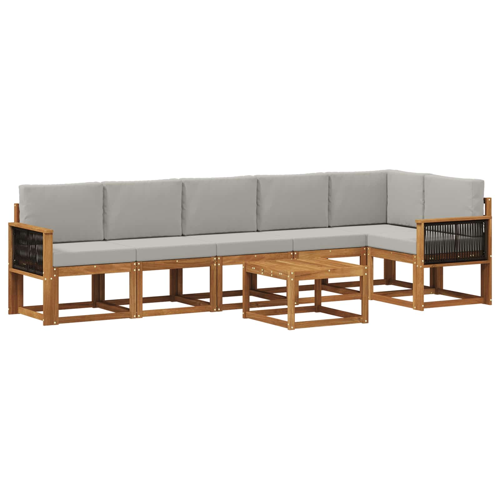Set vanjskih sofa 7 pcs Prirodna i svjetlosiva Poliester