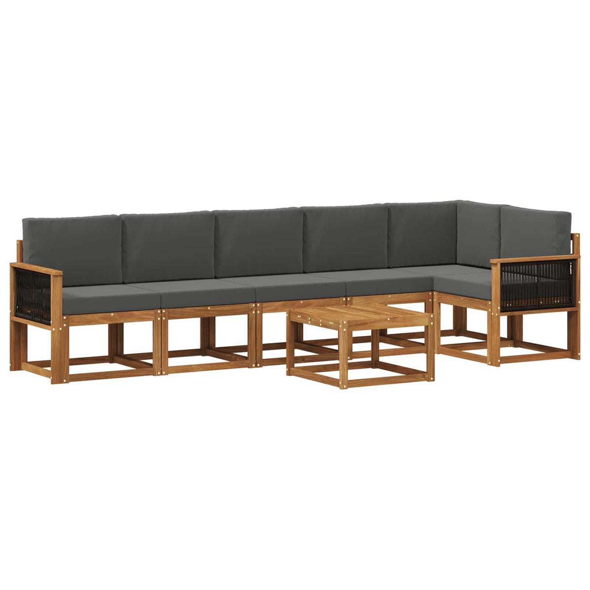 Set vanjskih sofa 7 kom. Prirodna i antracit Poliester