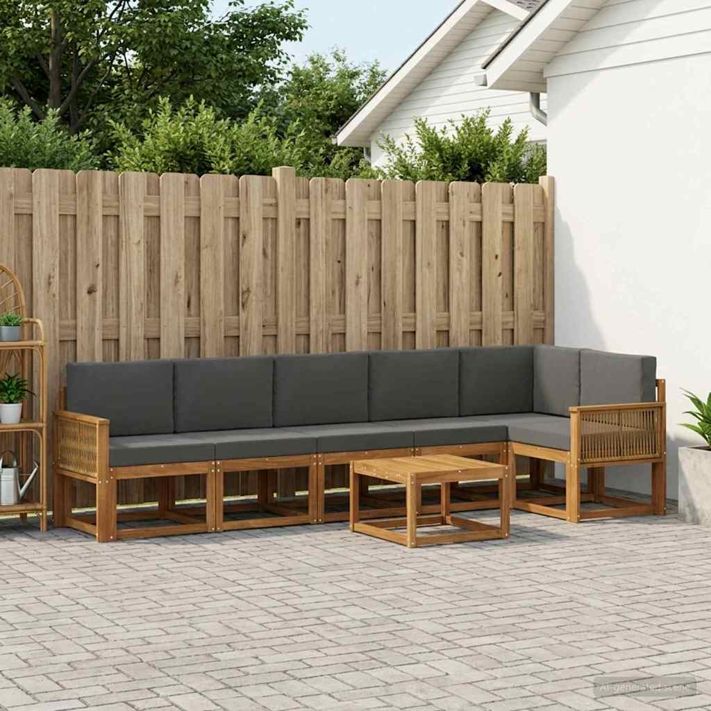 Set vanjskih sofa 7 pcs Prirodna i antracit Poliester